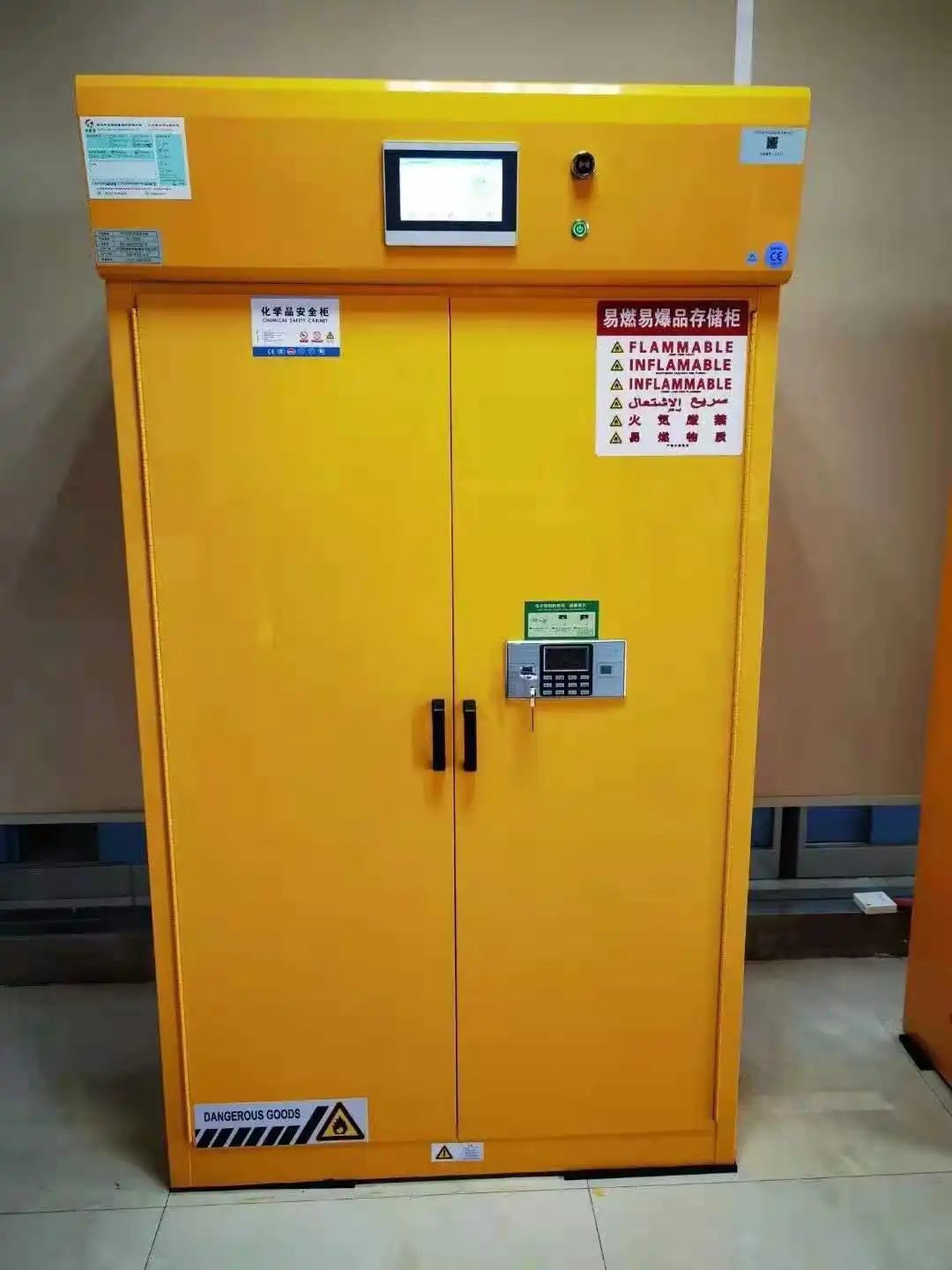 Is it permissible to place flammable storage cabinets outdoors?